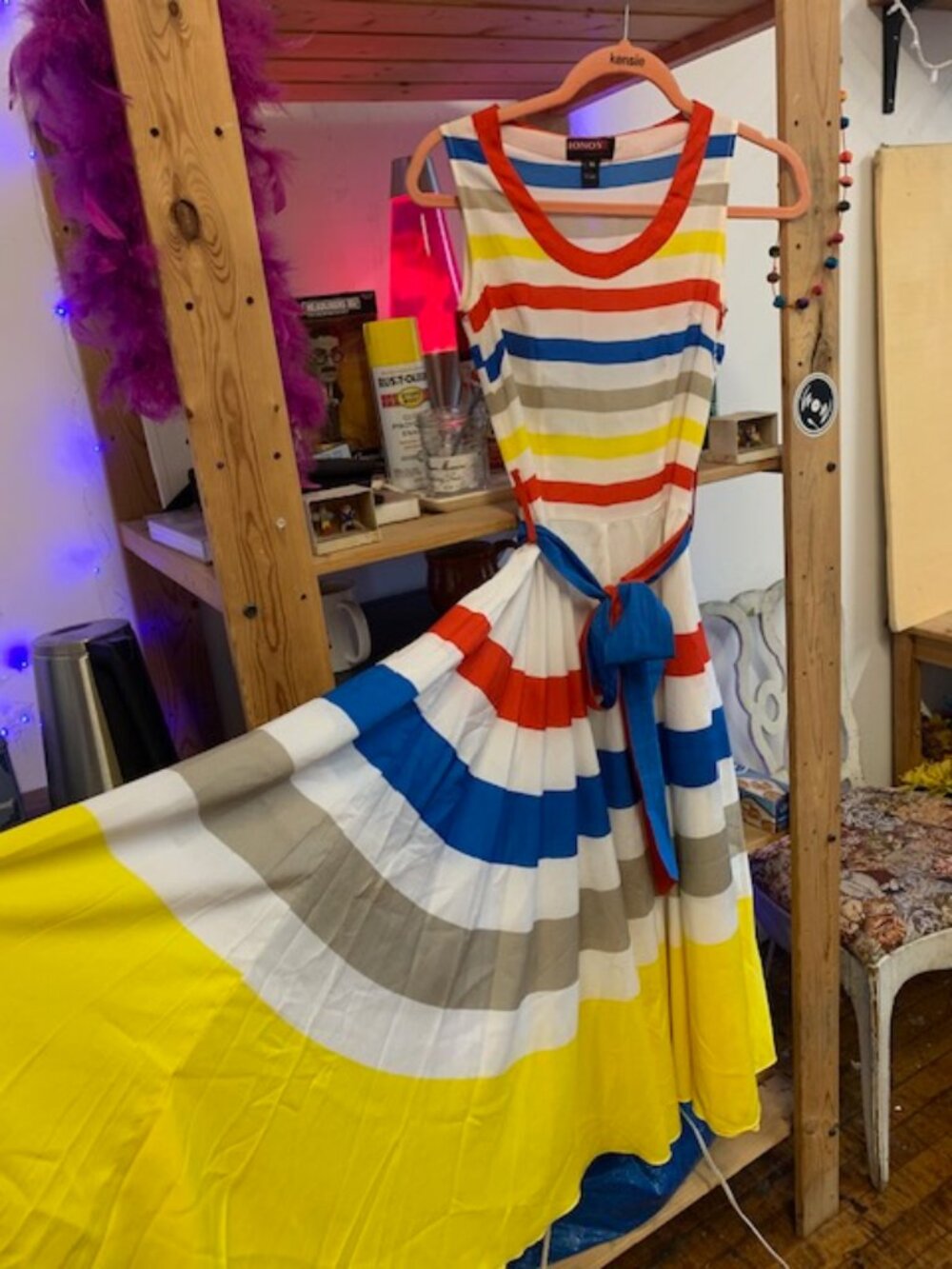 Vintage Striped Dress XS